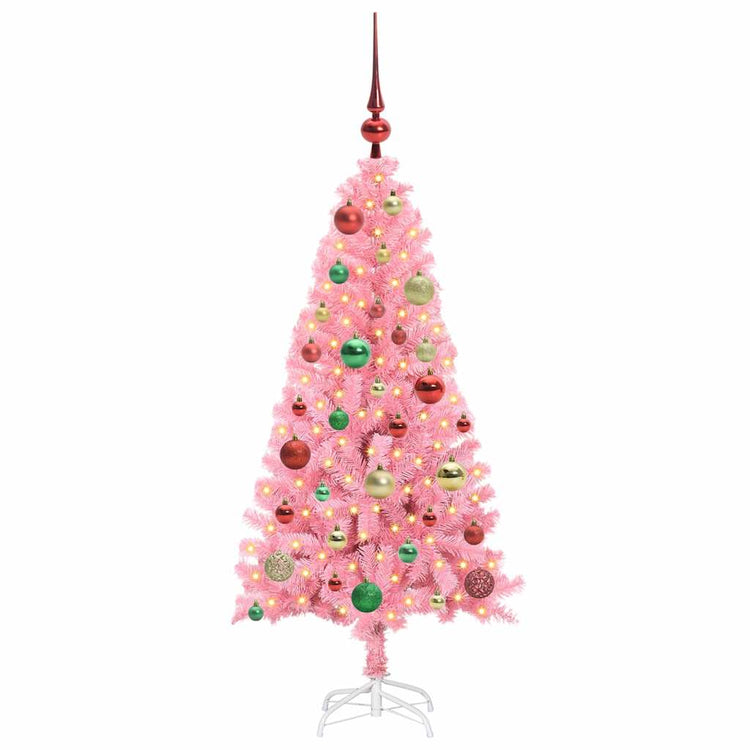 VidaXL Sapin de Noël avec 150 LED avec PVC rose standard 120 cm