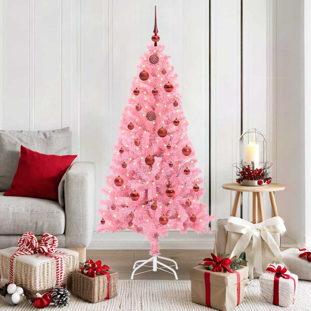 VidaXL Sapin de Noël avec 150 LED avec PVC rose standard 150 cm