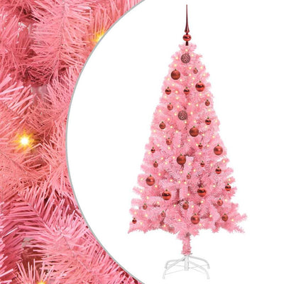 VidaXL Sapin de Noël avec 150 LED avec PVC rose standard 150 cm