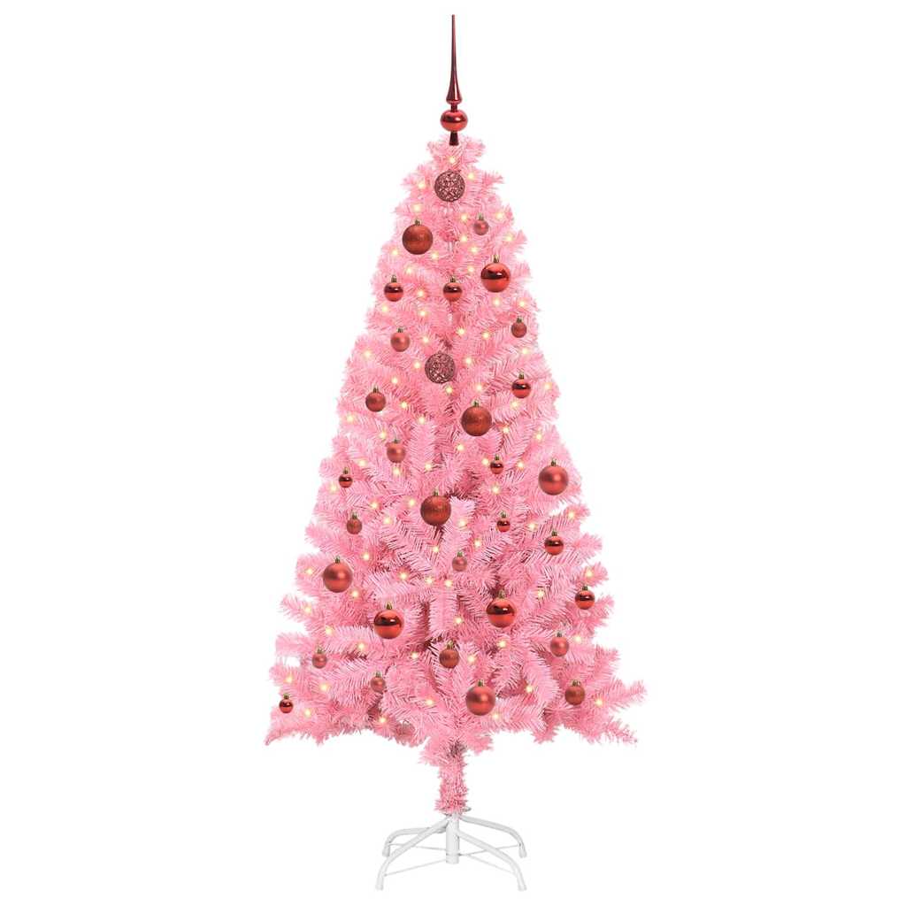 VidaXL Sapin de Noël avec 150 LED avec PVC rose standard 150 cm