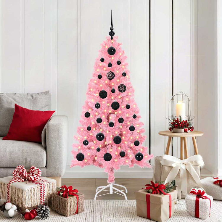 VidaXL Sapin de Noël avec 150 LED avec PVC rose standard 150 cm
