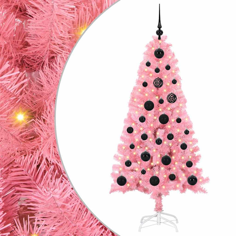 VidaXL Sapin de Noël avec 150 LED avec PVC rose standard 150 cm
