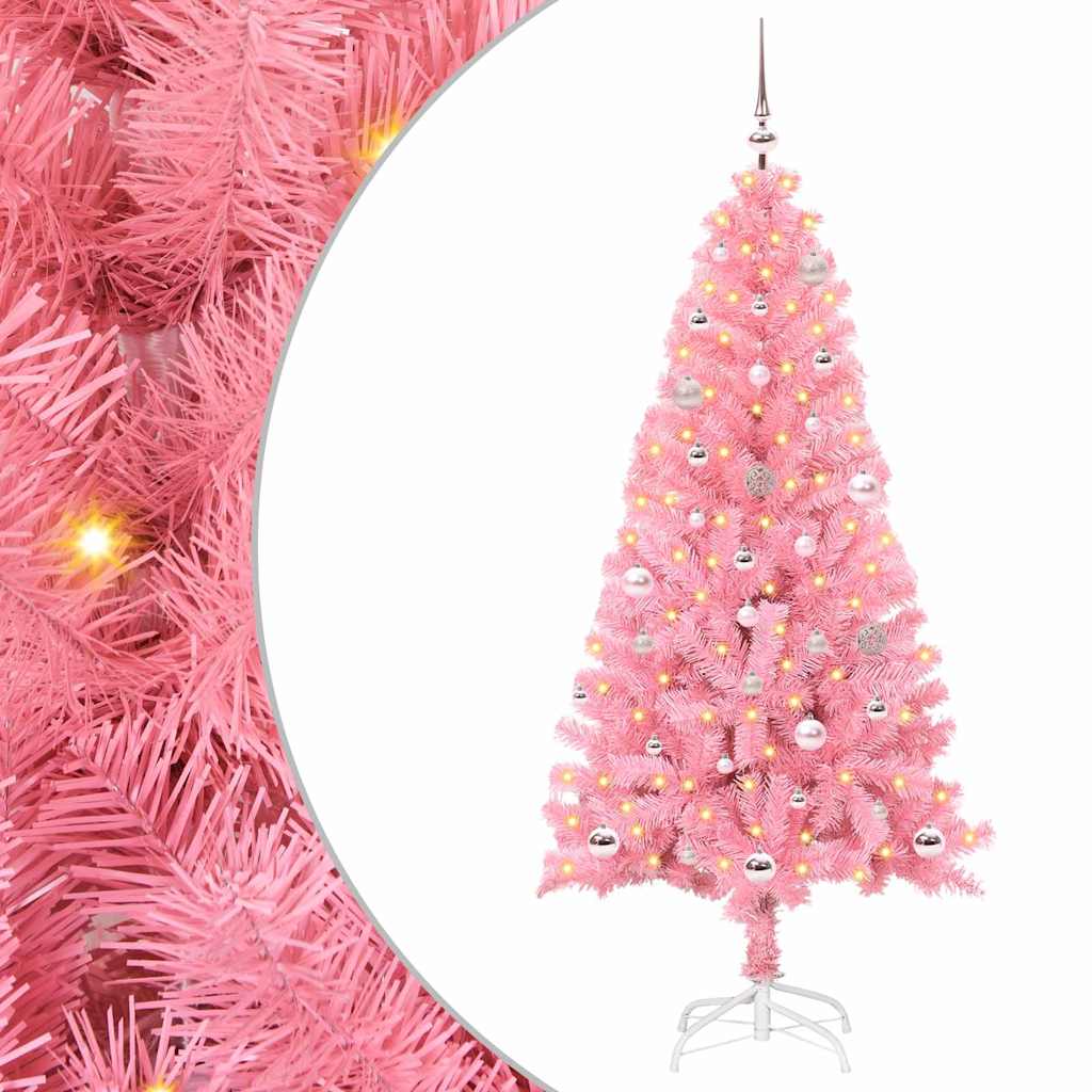 VidaXL Sapin de Noël avec 150 LED avec PVC rose standard 150 cm