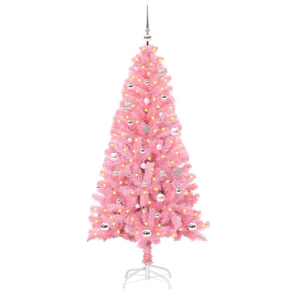 VidaXL Sapin de Noël avec 150 LED avec PVC rose standard 150 cm