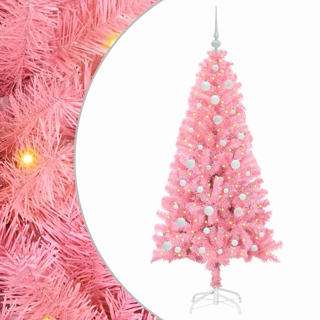 VidaXL Sapin de Noël avec 150 LED avec PVC rose standard 150 cm