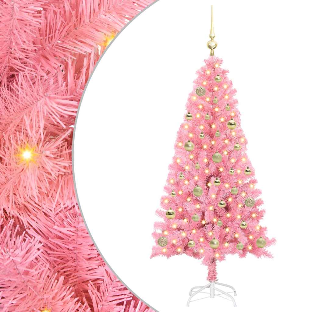 VidaXL Sapin de Noël avec 150 LED avec PVC rose standard 150 cm
