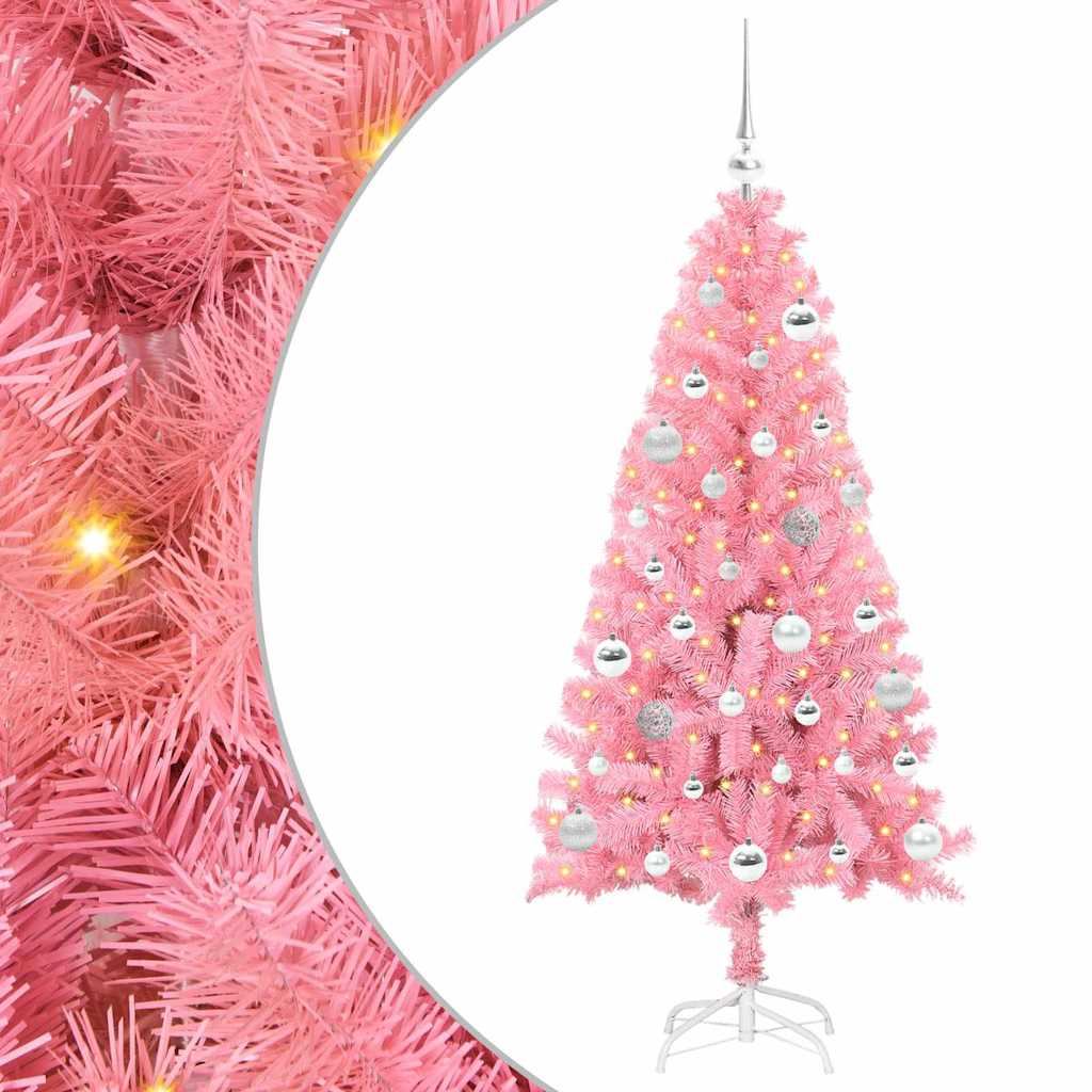 VidaXL Sapin de Noël avec 150 LED avec PVC rose standard 150 cm