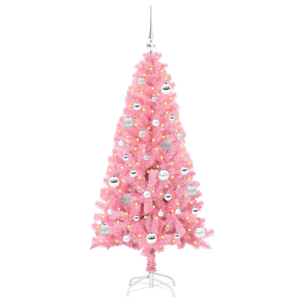 VidaXL Sapin de Noël avec 150 LED avec PVC rose standard 150 cm