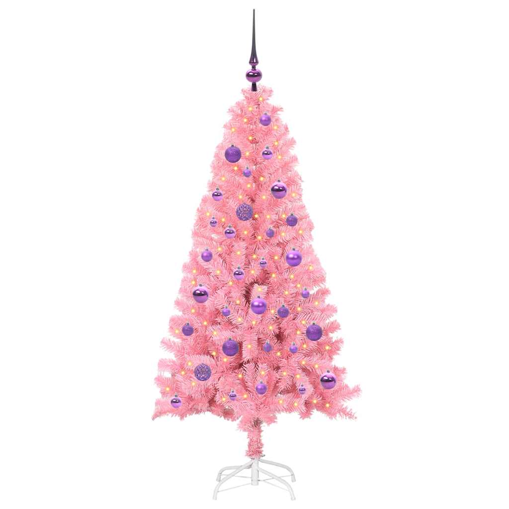 VidaXL Sapin de Noël avec 150 LED avec PVC rose standard 150 cm