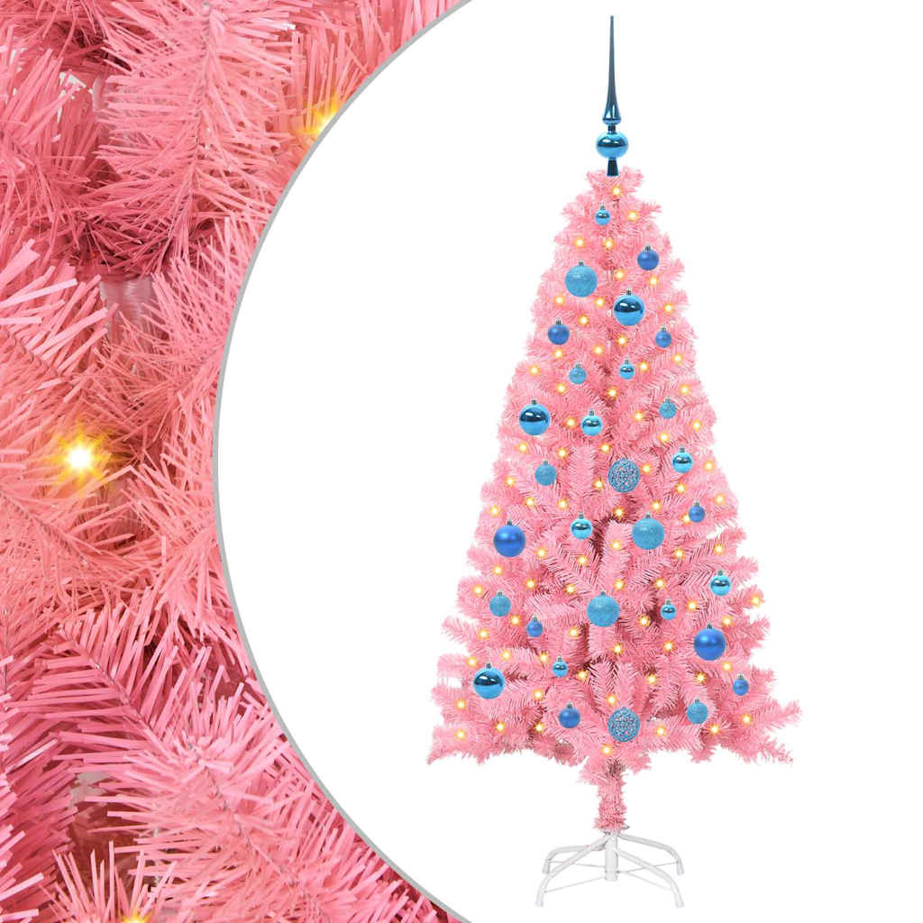 VidaXL Sapin de Noël avec 150 LED avec PVC rose standard 150 cm
