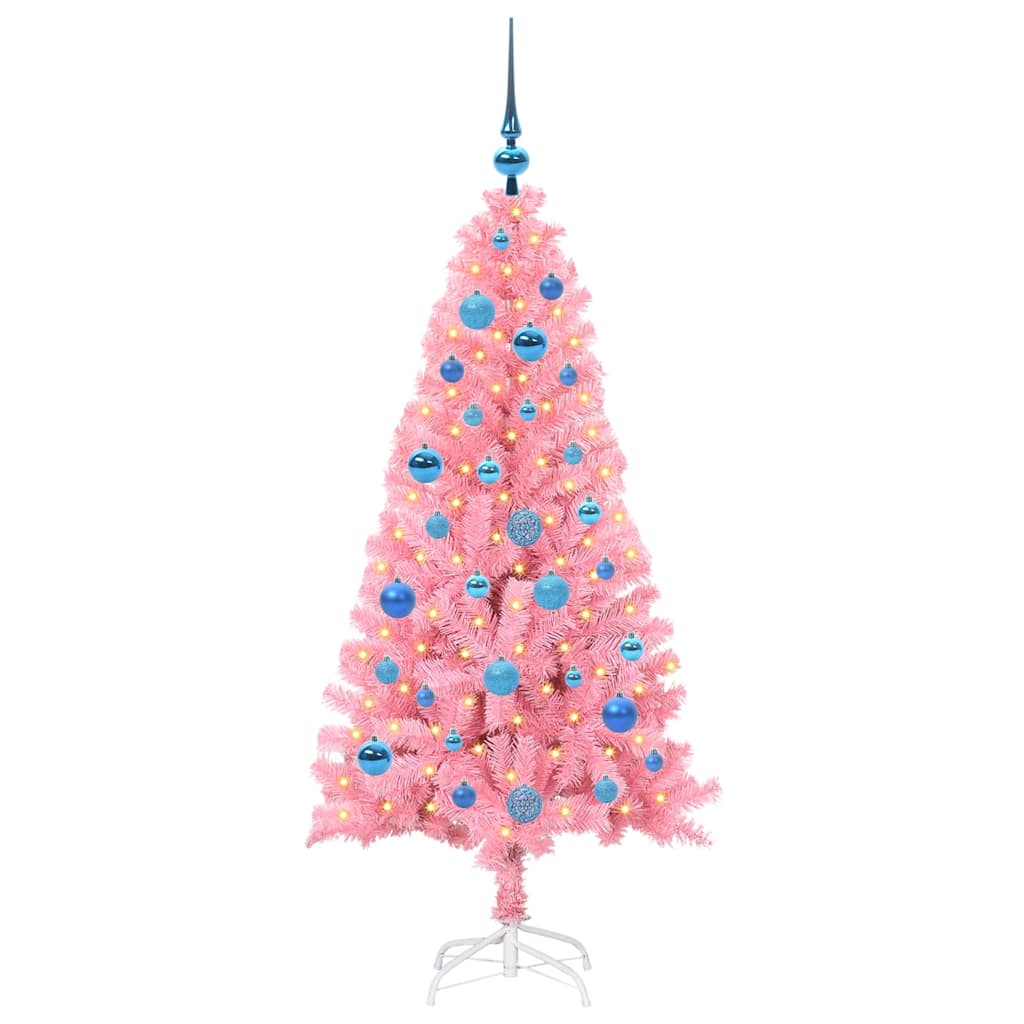 VidaXL Sapin de Noël avec 150 LED avec PVC rose standard 150 cm