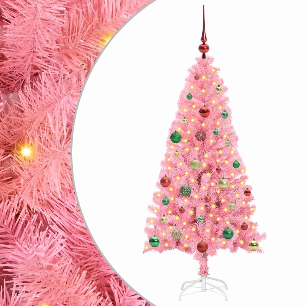 VidaXL Sapin de Noël avec 150 LED avec PVC rose standard 150 cm