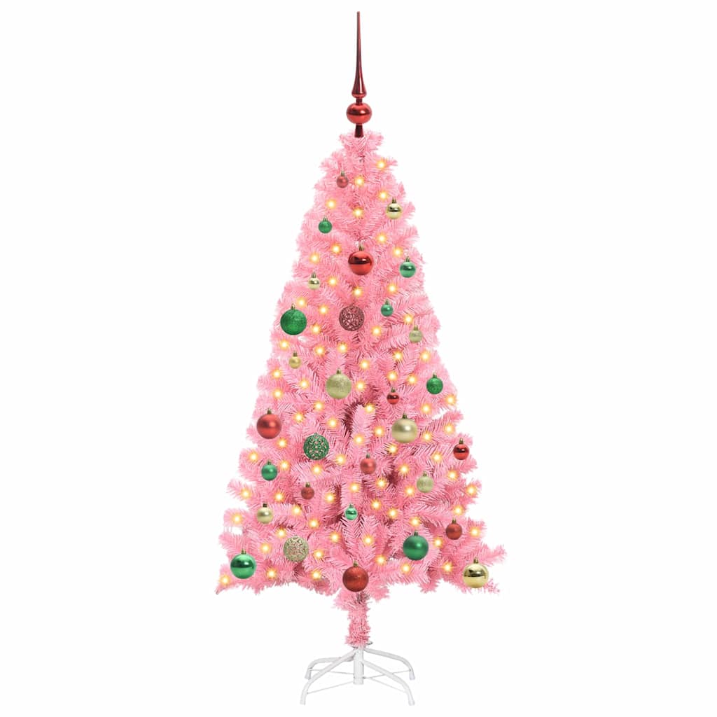 VidaXL Sapin de Noël avec 150 LED avec PVC rose standard 150 cm