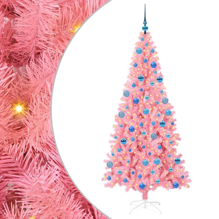VidaXL Sapin de Noël avec 300 LED avec PVC rose standard 180 cm