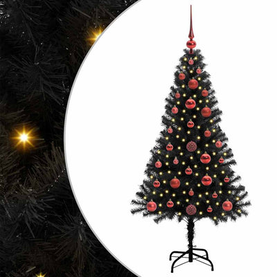 VidaXL Sapin de Noël avec 150 LED avec PVC noir standard 120 cm