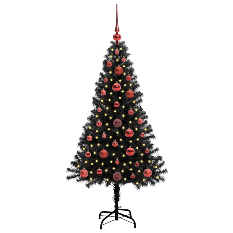 VidaXL Sapin de Noël avec 150 LED avec PVC noir standard 120 cm