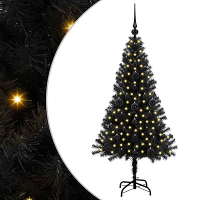 VidaXL Sapin de Noël avec 150 LED avec PVC noir standard 120 cm