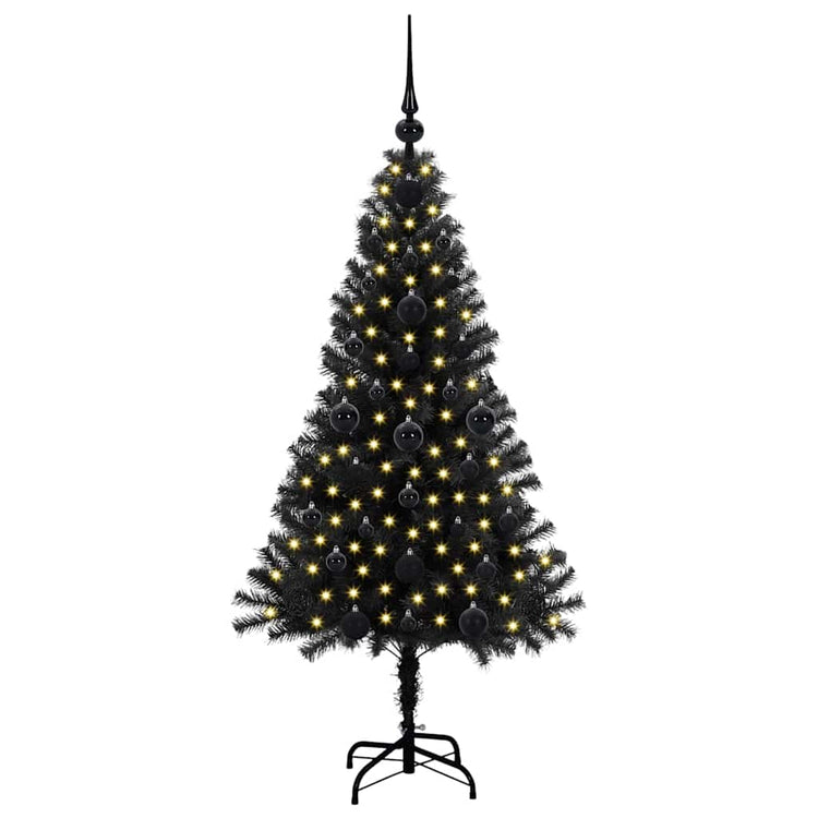 VidaXL Sapin de Noël avec 150 LED avec PVC noir standard 120 cm