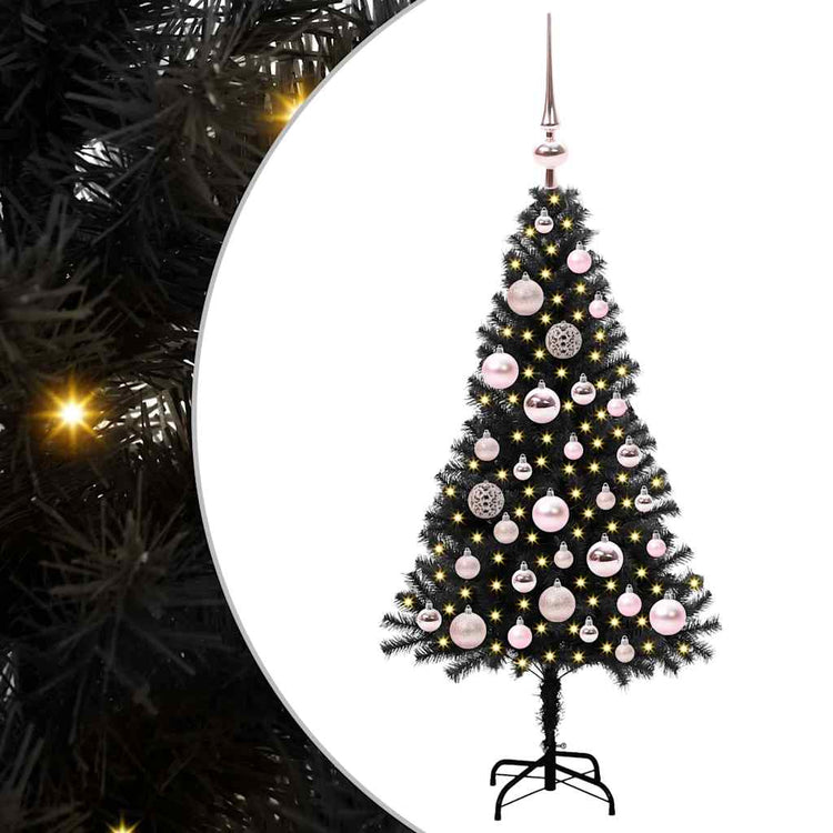VidaXL Sapin de Noël avec 150 LED avec PVC noir standard 120 cm