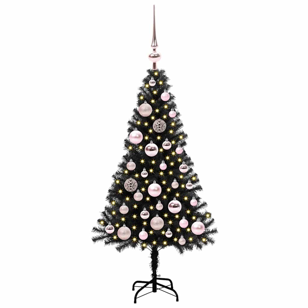 VidaXL Sapin de Noël avec 150 LED avec PVC noir standard 120 cm