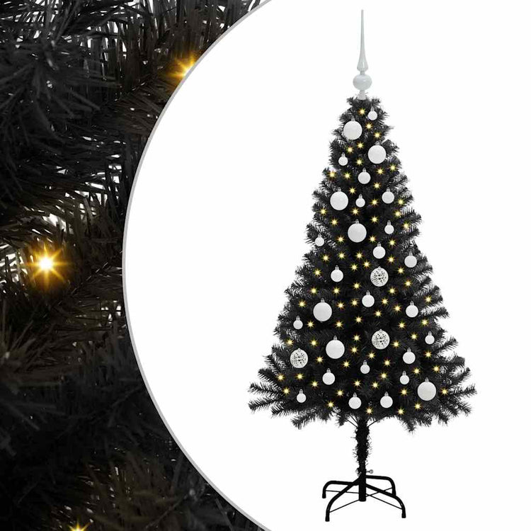 VidaXL Sapin de Noël avec 150 LED avec PVC noir standard 120 cm