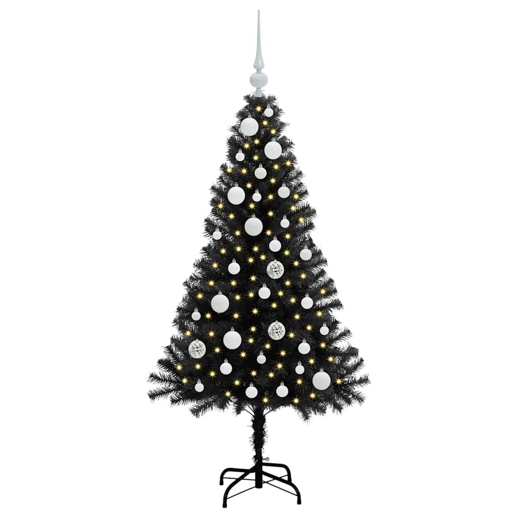 VidaXL Sapin de Noël avec 150 LED avec PVC noir standard 120 cm