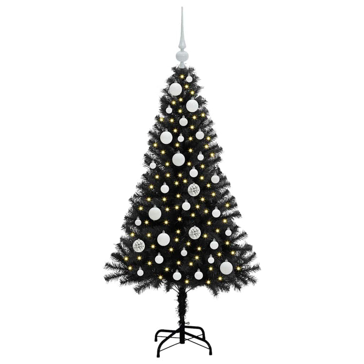 VidaXL Sapin de Noël avec 150 LED avec PVC noir standard 120 cm