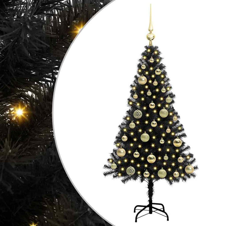 VidaXL Sapin de Noël avec 150 LED avec PVC noir standard 120 cm