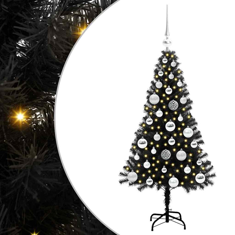 VidaXL Sapin de Noël avec 150 LED avec PVC noir standard 120 cm