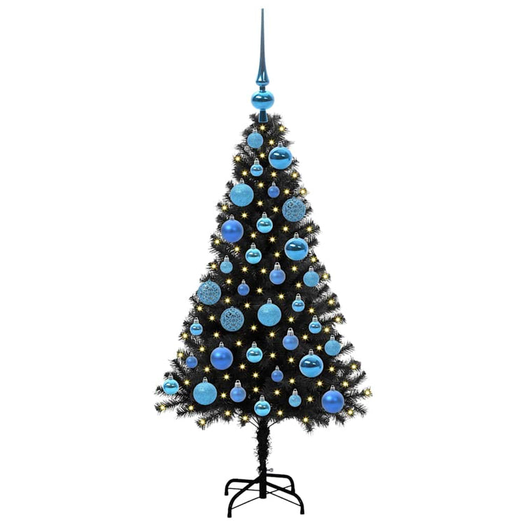 VidaXL Sapin de Noël avec 150 LED avec PVC noir standard 120 cm