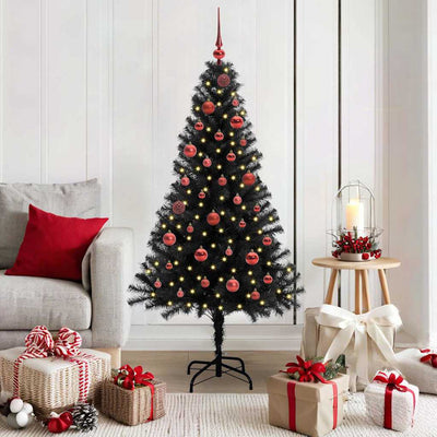 Vidaxx Sapin de Noël avec 150 LED avec PVC noir standard 150 cm