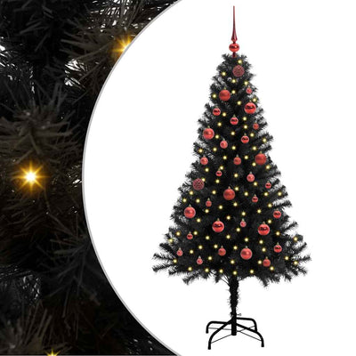 Vidaxx Sapin de Noël avec 150 LED avec PVC noir standard 150 cm