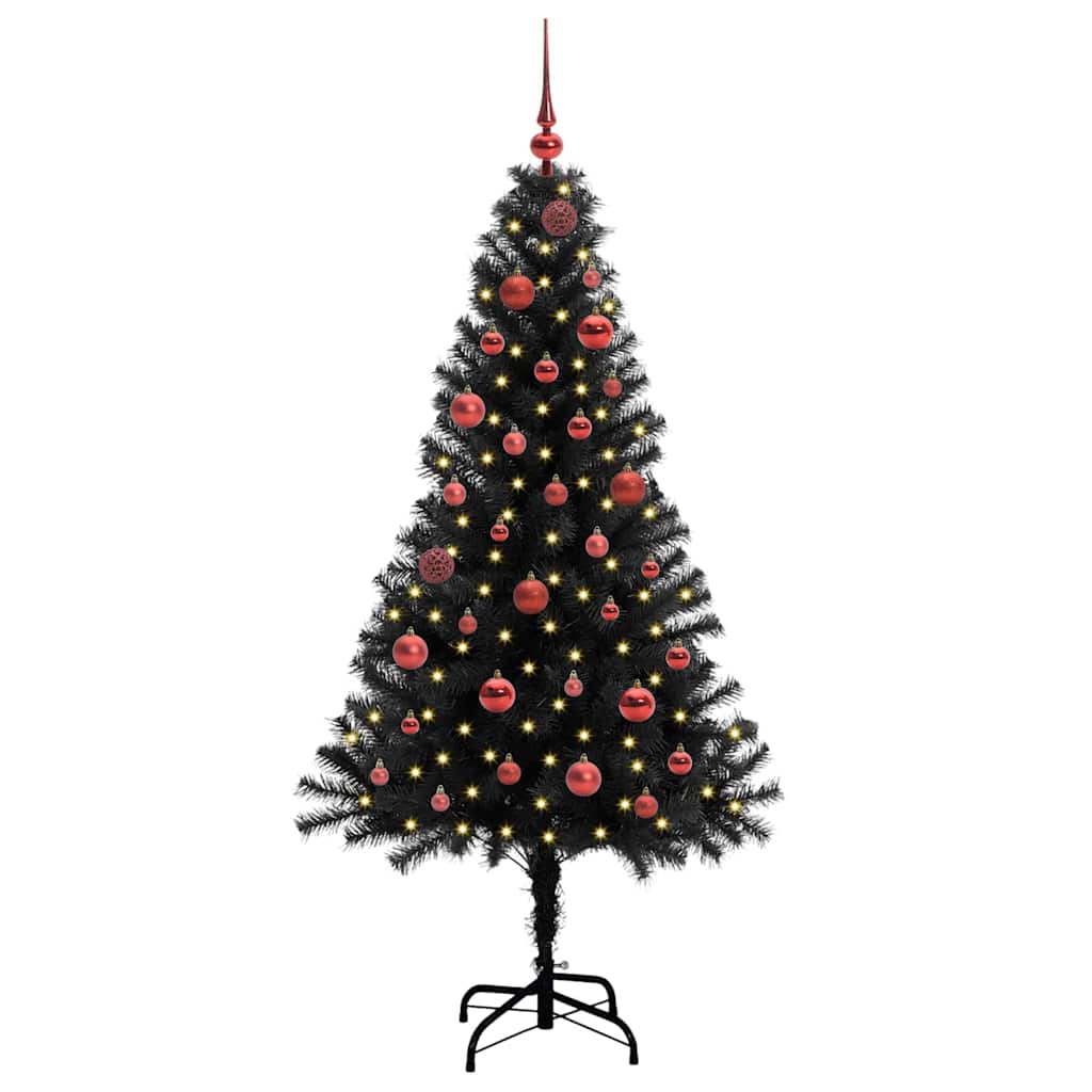 Vidaxx Sapin de Noël avec 150 LED avec PVC noir standard 150 cm