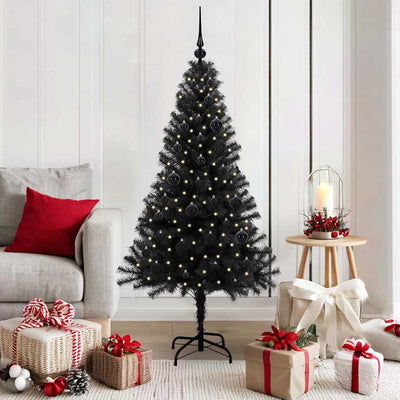 Vidaxx Sapin de Noël avec 150 LED avec PVC noir standard 150 cm