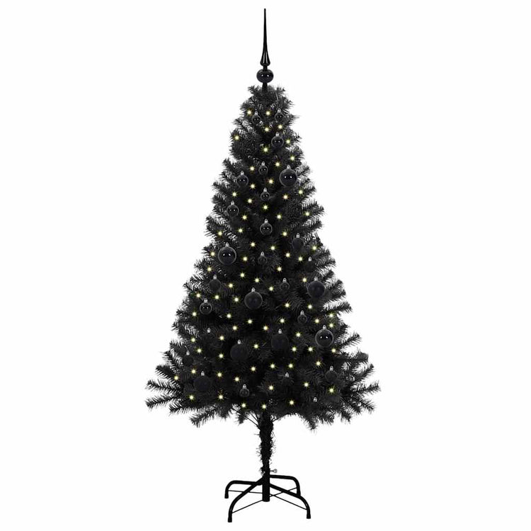 Vidaxx Sapin de Noël avec 150 LED avec PVC noir standard 150 cm
