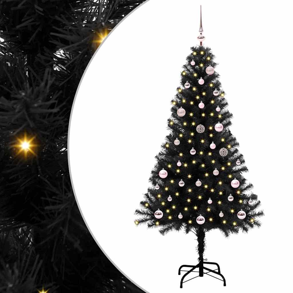 Vidaxx Sapin de Noël avec 150 LED avec PVC noir standard 150 cm