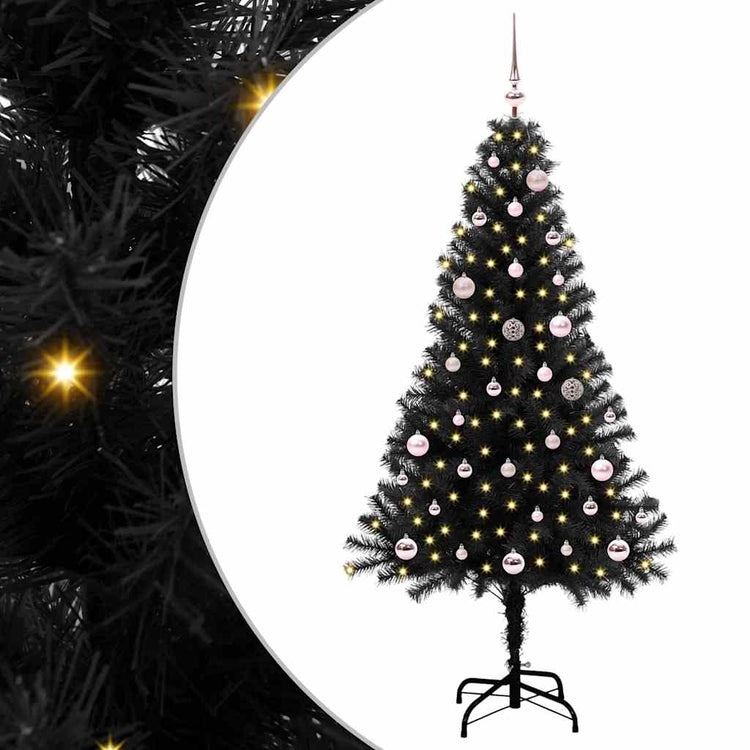 Vidaxx Sapin de Noël avec 150 LED avec PVC noir standard 150 cm