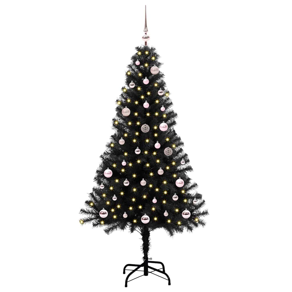 Vidaxx Sapin de Noël avec 150 LED avec PVC noir standard 150 cm