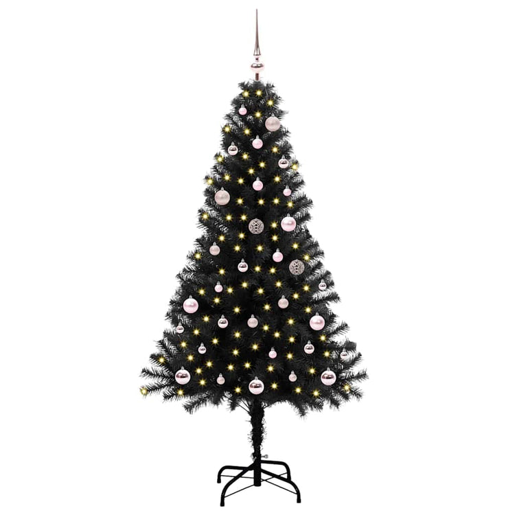 Vidaxx Sapin de Noël avec 150 LED avec PVC noir standard 150 cm