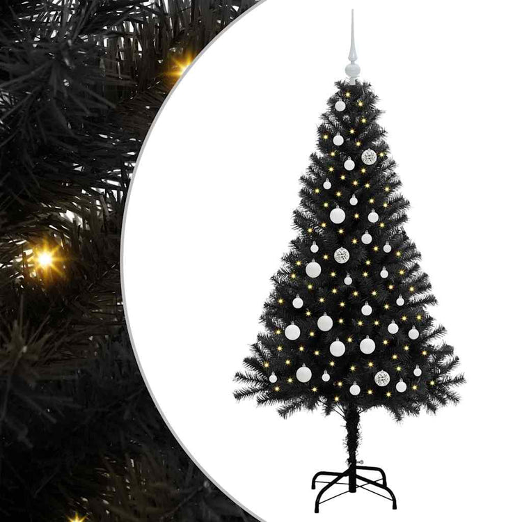 Vidaxx Sapin de Noël avec 150 LED avec PVC noir standard 150 cm