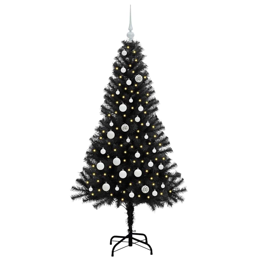 Vidaxx Sapin de Noël avec 150 LED avec PVC noir standard 150 cm