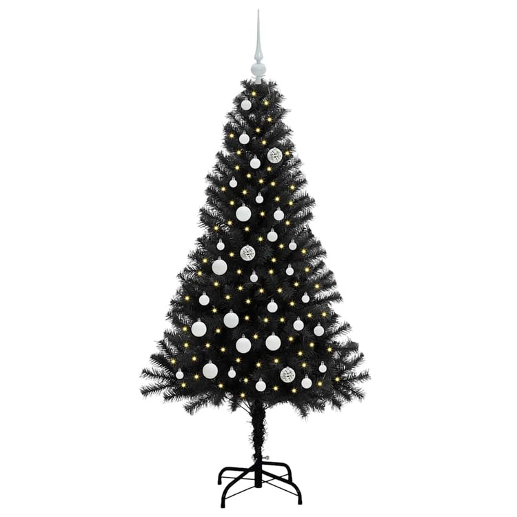 Vidaxx Sapin de Noël avec 150 LED avec PVC noir standard 150 cm