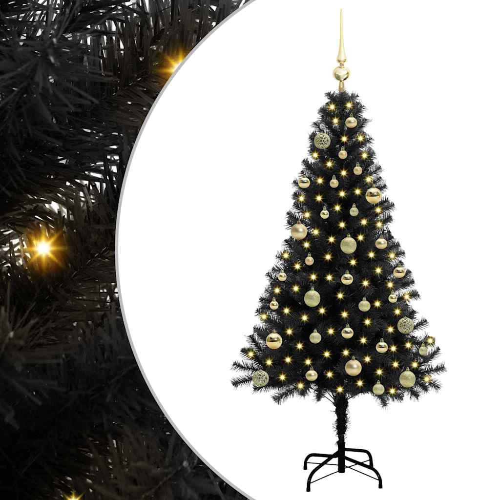 Vidaxx Sapin de Noël avec 150 LED avec PVC noir standard 150 cm