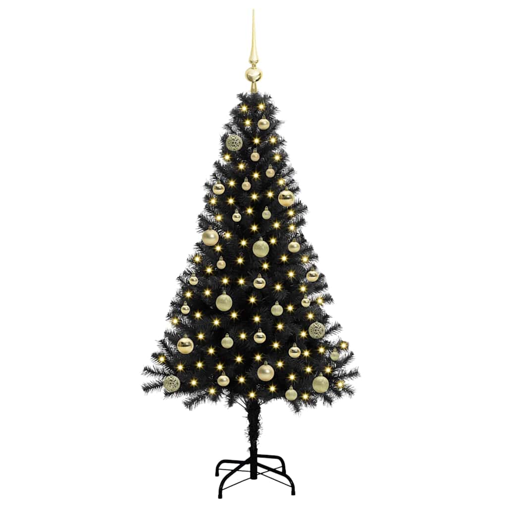 Vidaxx Sapin de Noël avec 150 LED avec PVC noir standard 150 cm