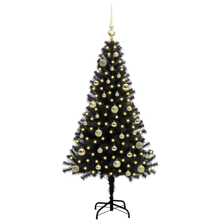 Vidaxx Sapin de Noël avec 150 LED avec PVC noir standard 150 cm
