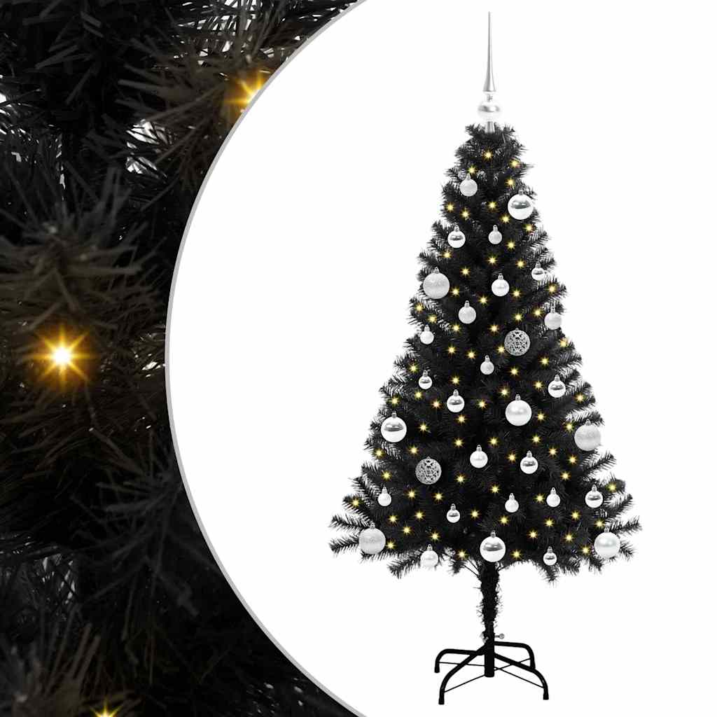 Vidaxx Sapin de Noël avec 150 LED avec PVC noir standard 150 cm