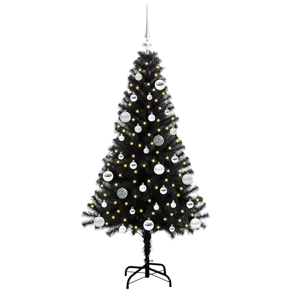Vidaxx Sapin de Noël avec 150 LED avec PVC noir standard 150 cm