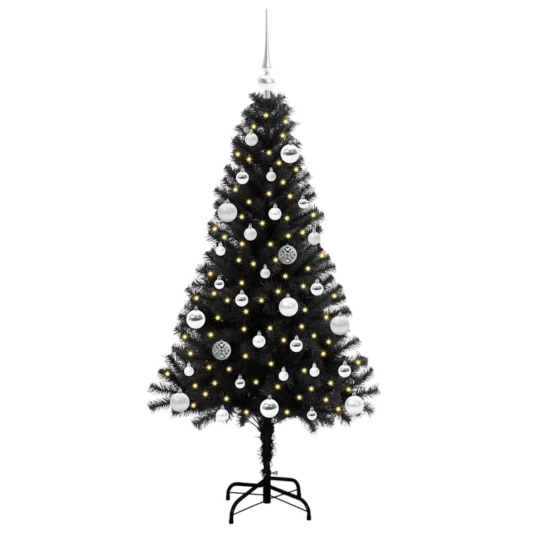 Vidaxx Sapin de Noël avec 150 LED avec PVC noir standard 150 cm