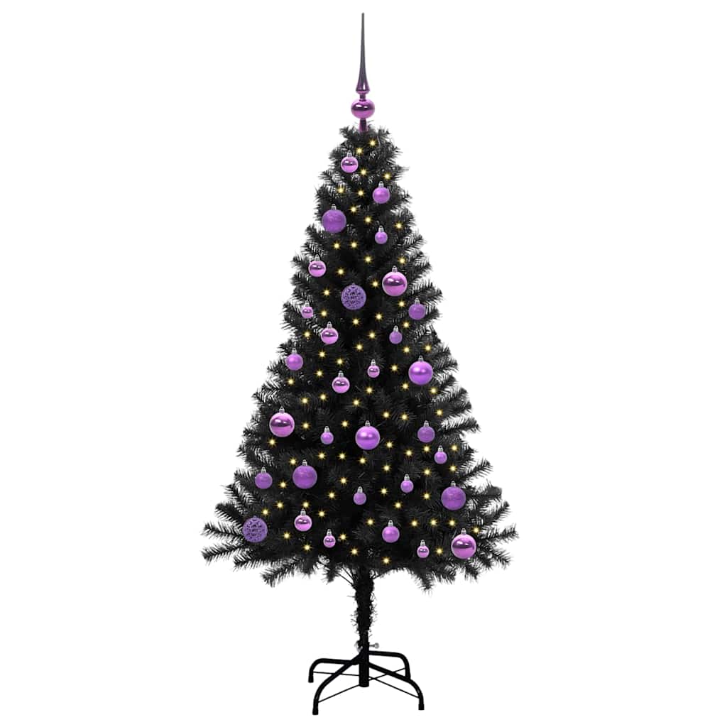 Vidaxx Sapin de Noël avec 150 LED avec PVC noir standard 150 cm