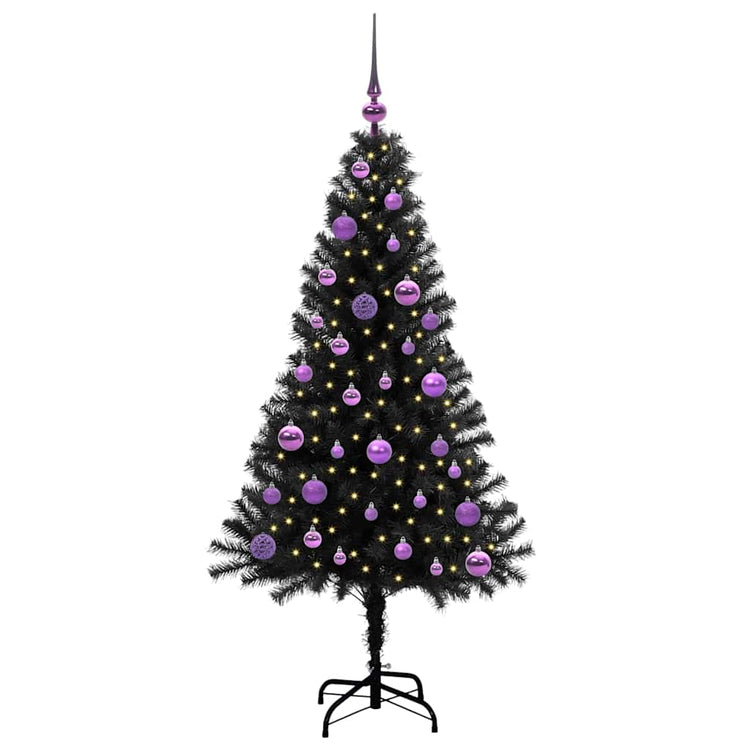 Vidaxx Sapin de Noël avec 150 LED avec PVC noir standard 150 cm
